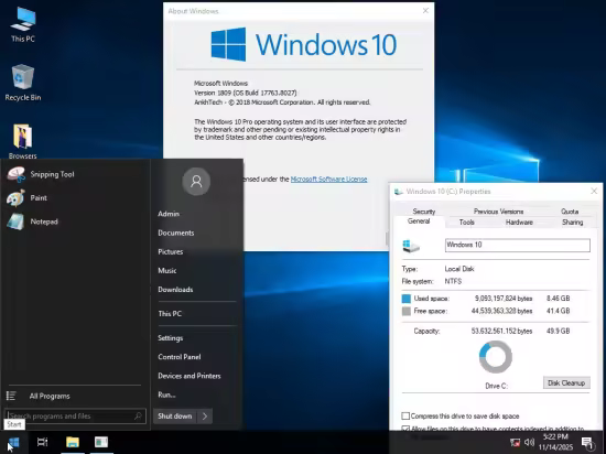 Windows 10 Pro Lite / SuperLite 1809 Build 17763.8027 x64 Multilanguage Preactivated AnkhTech