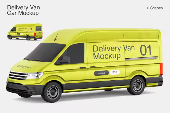 EE - Delivery Van Mockup Set , Vehicle Branding WZ97ZCN