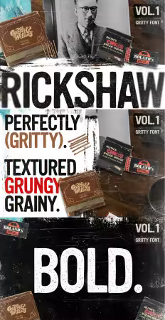 EE - Rickshaw - Gritty Display Font DP7CH7Z