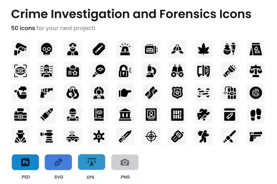 EE - Crime Investigation and Forensics Icons 3DNMNLE