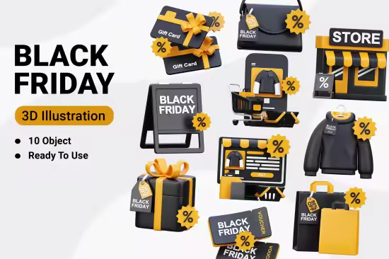 EE - Black Friday 3D Icon Illustration 7NRYLB9