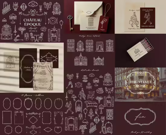 Hand Drawn Boutique Hotel Clipart