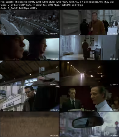 The Bourne Identity 2002 1080p Bluray x265 HEVC 10bit AAC 5.1 BolshoiBooze