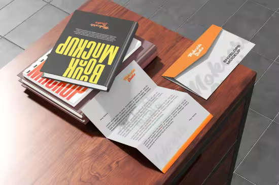 EE - Envelope &amp; Book Mockup RBE75U2
