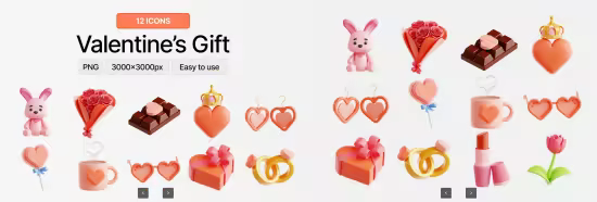 EE - Valentine's Gift 3D Icon Set 8Y24APM