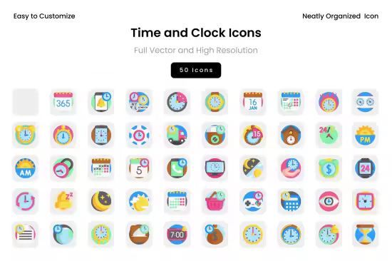 EE - Time and Clock Icons 9PMANMQ
