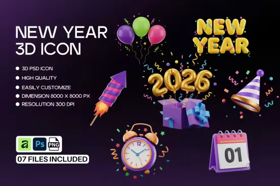 EE - Happy New Year Celebration 3D Icon Vol.2 ZK6NBJH