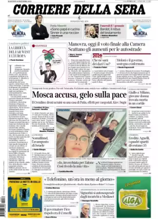 Corriere della Sera - 30 Dicembre 2025