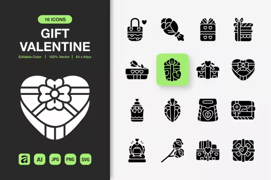 EE - Gift Valentine Solid Icons BKP8W7X