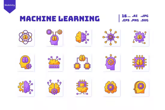 EE - Machine Learning Flat Icon KXSBQR6