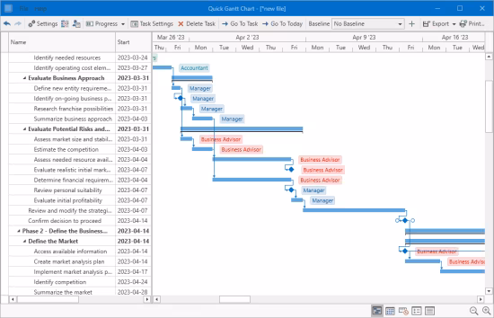Defined Bytes Quick Gantt Chart 3.2.4