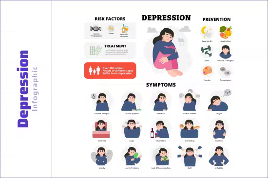 EE - Depression Infographic - Medical Poster Design 25MKGA7