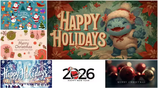 Merry Christmas and Happy 2026 New Year from your desktop wallpapers