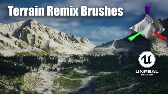 Unreal Engine Marketplace - Terrain Remix Brushes - Landscape Creation Tool for UnrealEngine / Blender (5.2+)