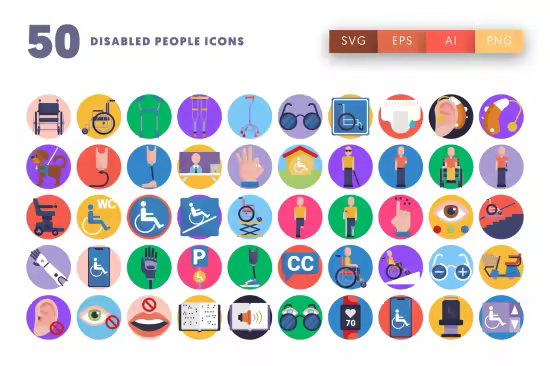 EE - 50 Disabled People Icons QXRDDJ9
