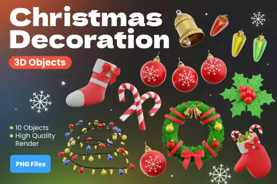 EE - Christmas Decoration 3D Illustrations 8XLK4BS