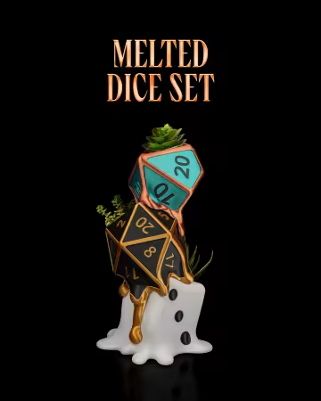 Melted Dice Set - 3D Model
