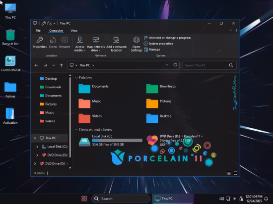 Windows 11 Pro Super Lite 25H2 Build 26200.7462 Porcelain 11