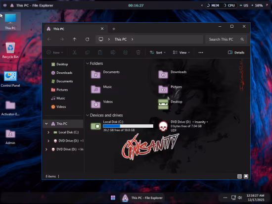 Windows 11 Pro 25H2 Build 26200.7462 Insanity 11