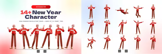 EE - New Year 3D Illustrations GW62YVM
