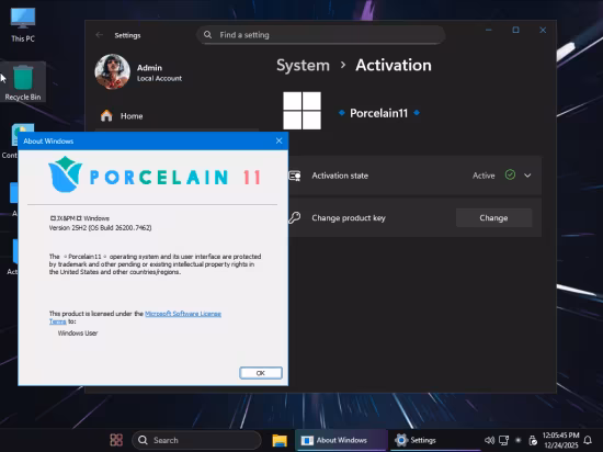Windows 11 Pro Super Lite 25H2 Build 26200.7462 Porcelain 11