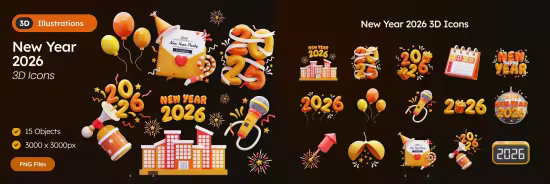 EE - New Year 2026 3D Icons 2MGA4MG