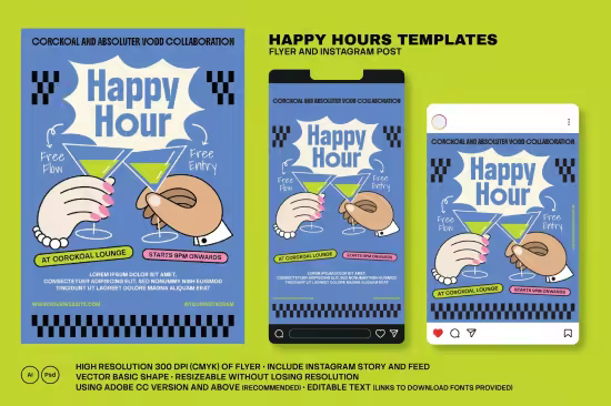 EE - Happy Hours Flyer and Instagram Post UDVAEVL