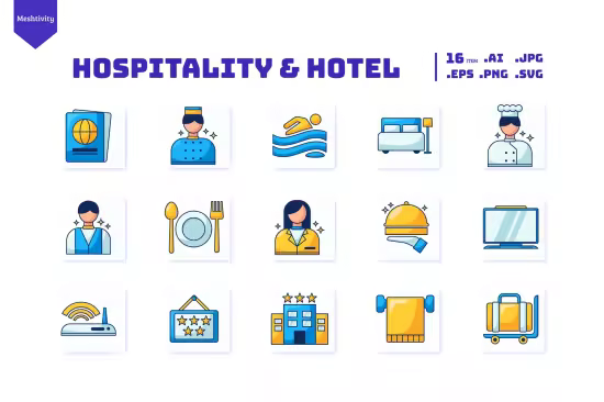 EE - Hospitality &amp; Hotel Icons DWGU8RK