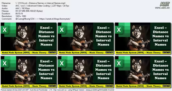 Microsoft Excel Music Theory- Intervals to Distance Terms