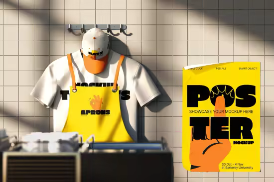 EE - Restaurant Uniform Apron Mockup WB7XYWY