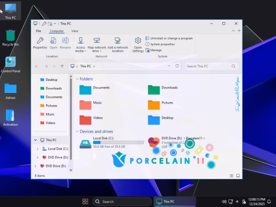 Windows 11 Pro Super Lite 25H2 Build 26200.7462 Porcelain 11