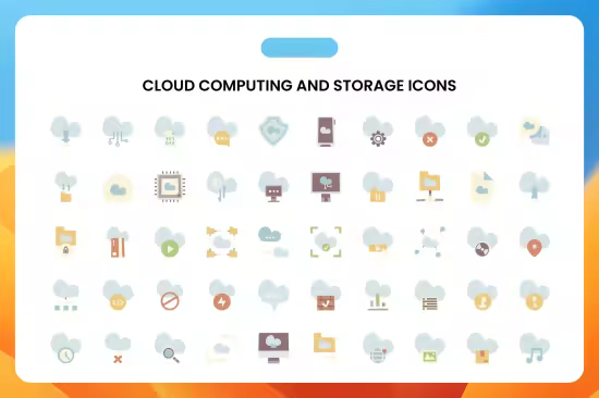 EE - Cloud Computing and Storage Icons PB8MTLW