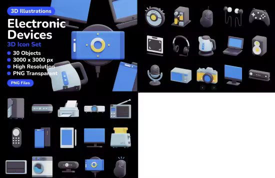 EE - Electronic Devices 3D Icon K7T7T99