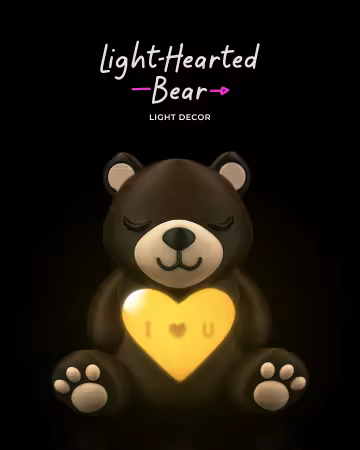 Light-Hearted Bear Light Decor - 3D Model