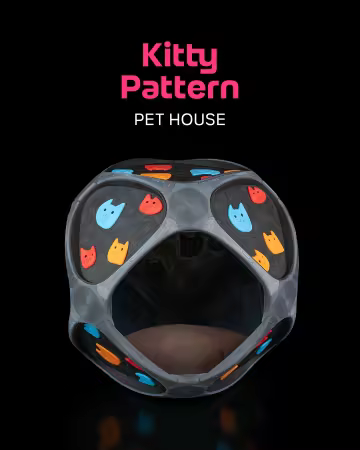 Kitty Pattern Pet House – 3D Model