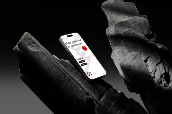 EE - Phone Display Mockup on Rock Scene BTY6ACP