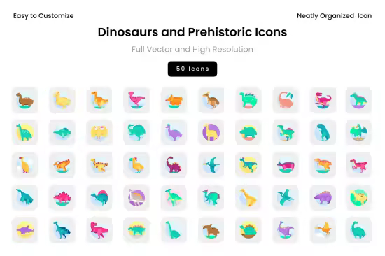 EE - Dinosaurs and Prehistoric Icons WS6KLLD