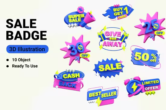 EE - Sale Badge 3D Icon Illustration SH35S9K