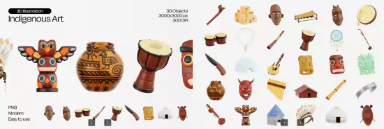 EE - Indigenous Art 3D Icon Set 8M44Q4F
