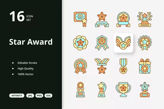 EE - Star Award Color Icons QPT9R2T