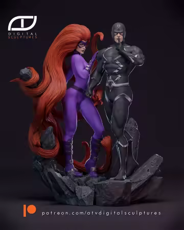 ATV Digital Sculptures – Black Bolt and Medusa – 3D Model