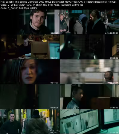 The Bourne Ultimatum 2007 1080p Bluray x265 HEVC 10bit AAC 5.1 BolshoiBooze