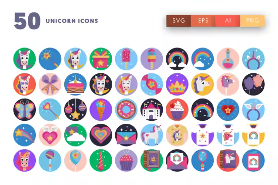 EE - 50 Unicorn Icons 7XL7NB3