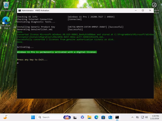 Windows 11 Pro 25H2 Build 26200.7627 (No TPM Required) Multilingual Preactivated January 2026