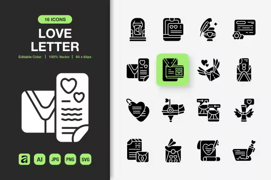 EE - Love Letter Solid Icons F8Z93Z6