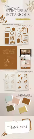 Abstract Brush Strokes &amp; Botanicals Pack