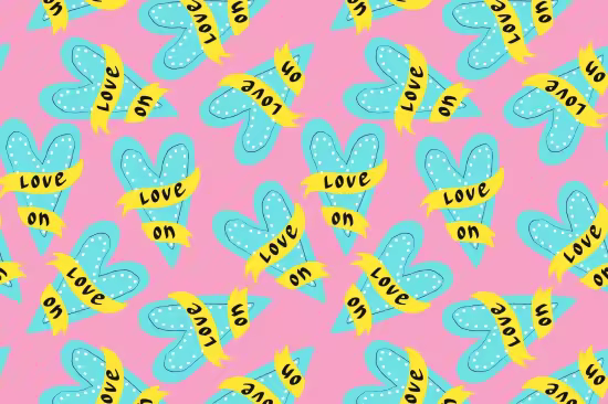 EE - Pink Pattern with Blue Hearts CJB6GKB