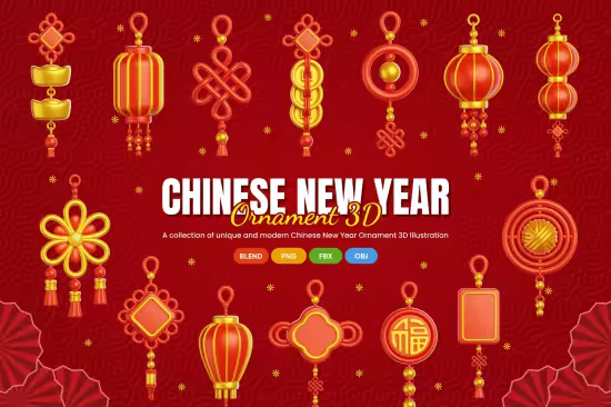 EE - Chinese New Year Ornament 3D Illustration 49N7ZE4