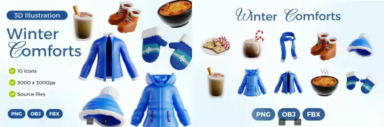 EE - Winter Comforts 3D Icon Set BFWTZL4
