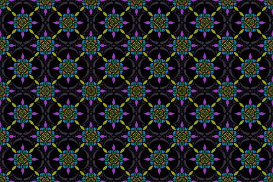 EE - Decorative Black Seamless Pattern XFX3B5J